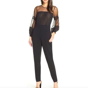 Jumpsuit with mesh balloon sleeves, size xxs/2